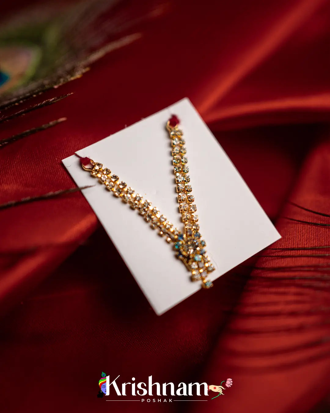 Kundan Heavy Mala for Shri Krishna, Radha & Laddu Gopal Ji (Size 2to4) - Krishnam Poshak