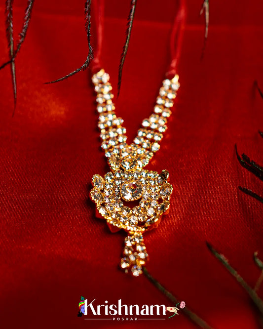 Kundan Locket Neck Mala for Shri Krishna, Radha & Laddu Gopal Ji (Size 3to6) - Lord of Universe