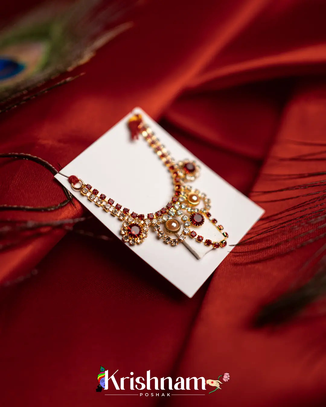 Kundan Heavy Mala for Shri Krishna, Radha & Laddu Gopal Ji (Size 2to5) - Krishnam Poshak