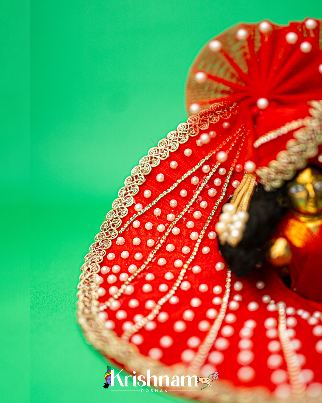 Red Heavy dress for laddu gopal ji Krishnam Poshak