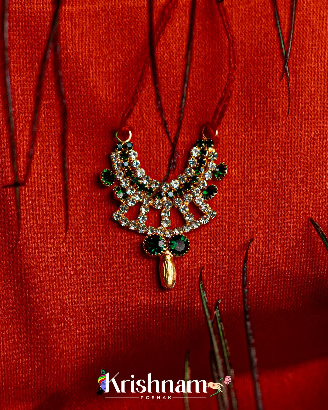 Kundan Round Neck Mala for Shri Krishna, Radha & Laddu Gopal Ji (Size 0to3) - Krishnam Poshak