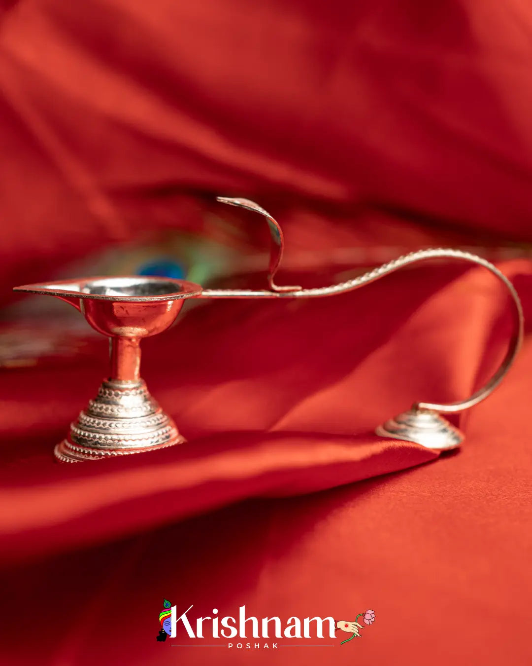 Sheshnag Silver Ek Aarti Diya for Sacred Offerings ( 31.5 Gram Approx ) - Krishnam Poshak