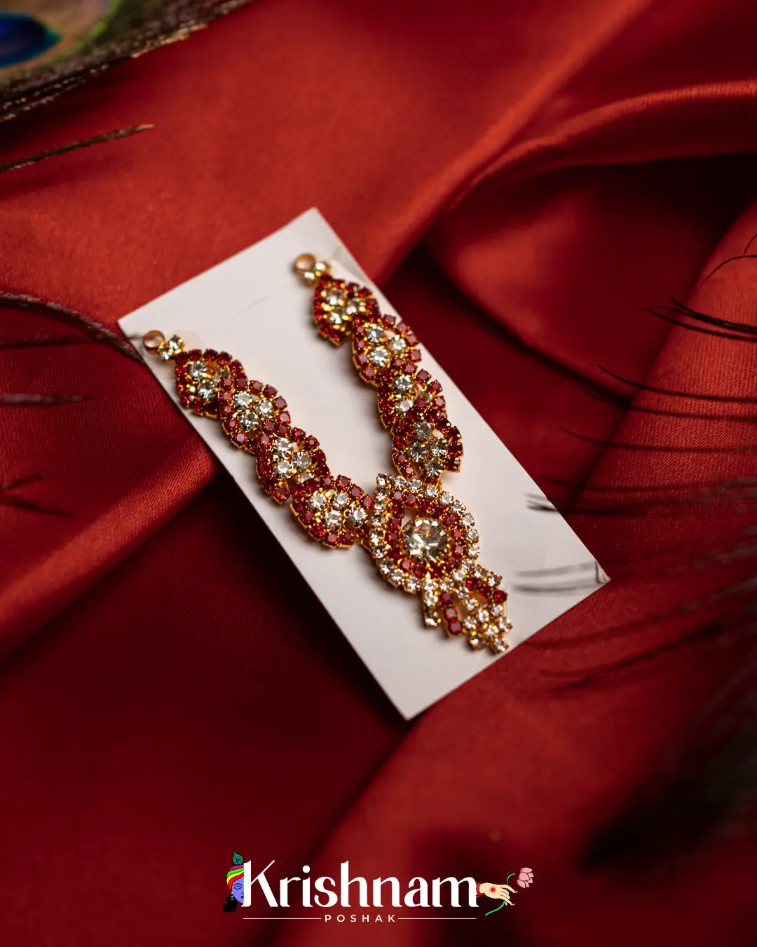 Kundan Neck Mala for Shri Krishna, Radha & Laddu Gopal Ji (Size 3to6) - Krishnam Poshak