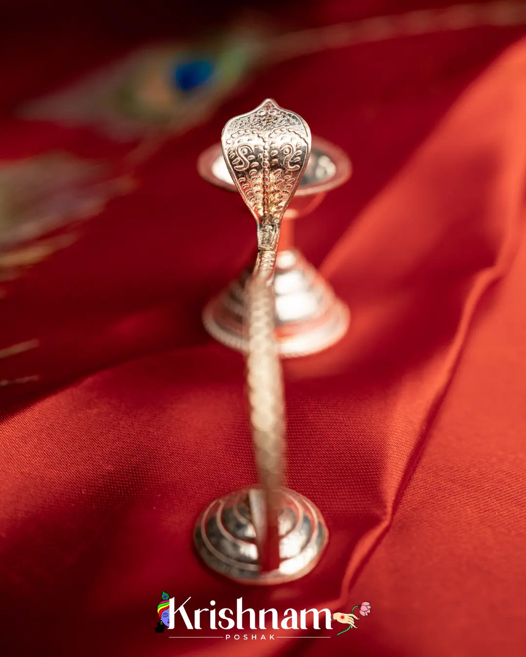 Sheshnag Silver Ek Aarti Diya for Sacred Offerings ( 31.5 Gram Approx ) - Krishnam Poshak