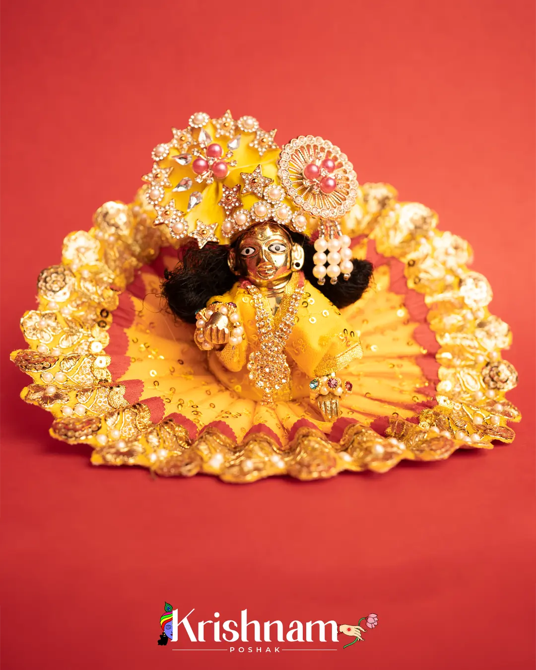 Laddu Gopal for Dress With Gotta Patti (6 Colors) (Pagdi Not Included) Krishnam Poshak