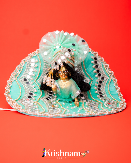 Cyan Mirror Heavy dress for laddu gopal ji Krishnam Poshak