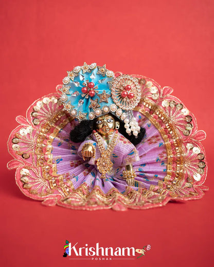 Purple Kota Doria Dress for Laddu Gopal (Pagdi Not Included) Krishnam Poshak