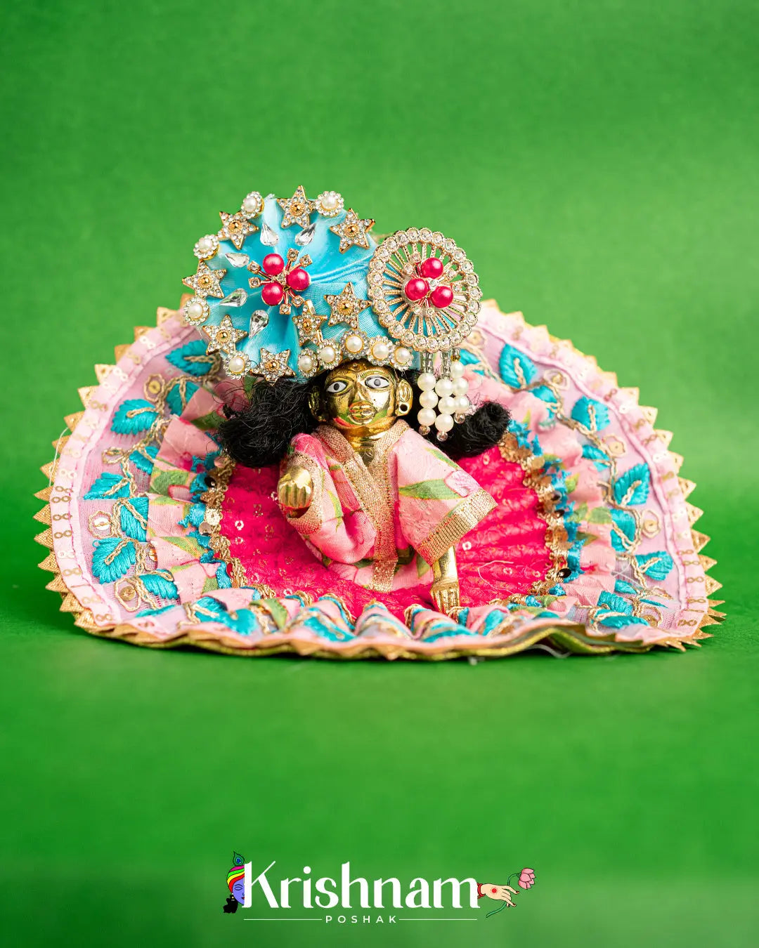 Cotton Pink  Dress For Laddu Gopal (Without Pagdi ) - Lord of Universe