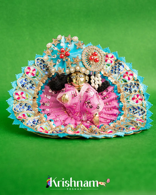 Pink Net Dress For Laddu Gopal (Without Pagdi ) - Krishnam Poshak