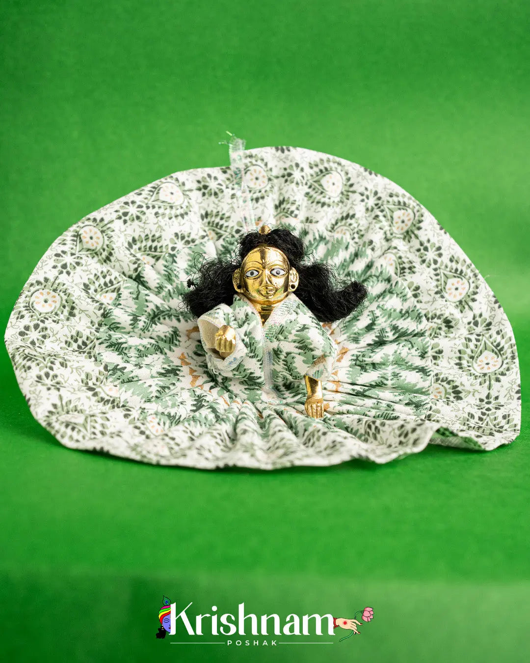 Soft Cotton Green Dress For Laddu Gopal (Without Pagdi ) - Krishnam Poshak