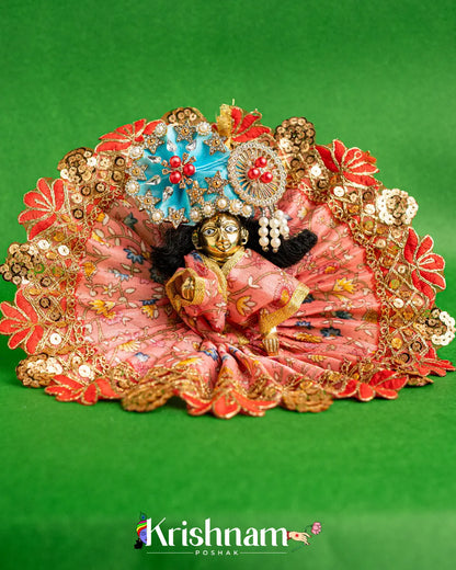 Red Floral Dress For Laddu Gopal (Without Pagdi ) - Krishnam Poshak