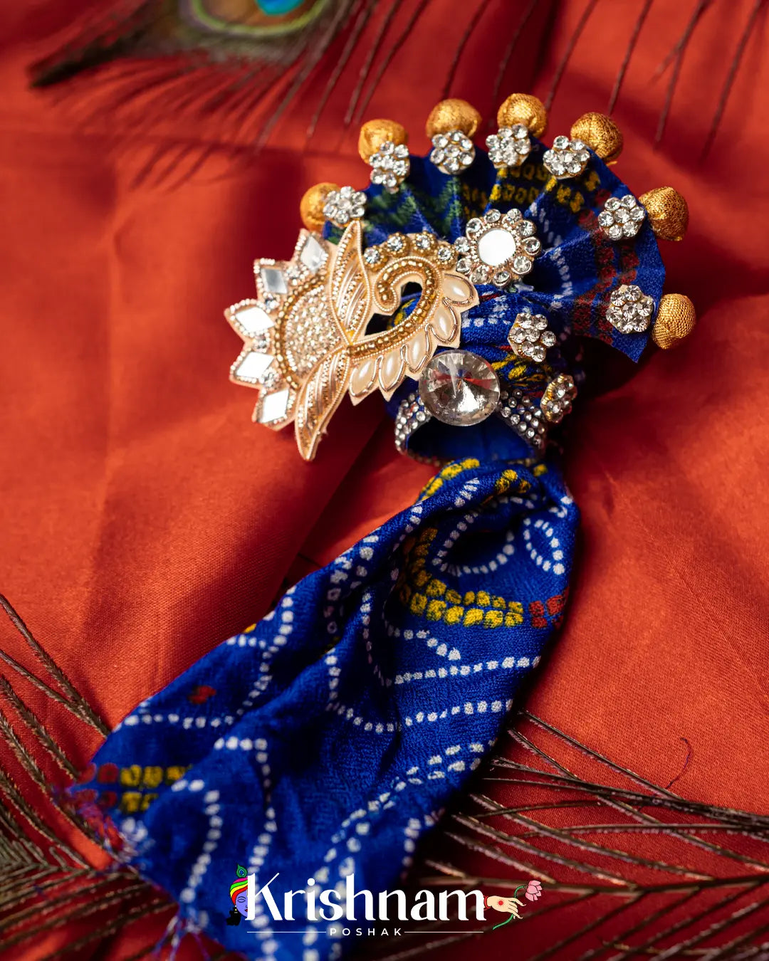 Handmade Authentic Pagdi For Shri Krishna & Laddu Gopal Ji - Krishnam Poshak