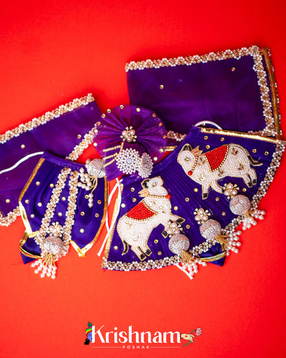 Purple Cow Heavy dress for Radha Krishna ji Krishnam Poshak