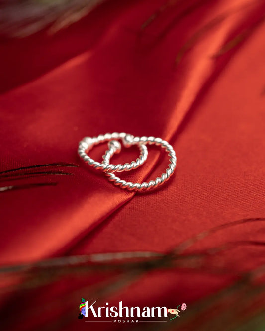 Silver Handmade Plain Payal Shree Krishna, Shree Radha Rani & Laddu Gopala Ji (3 Grams Approx.) (1 Set) - Lord of Universe