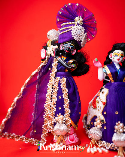 Purple Cow Heavy dress for Radha Krishna ji Krishnam Poshak