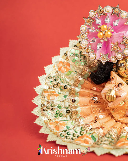 Orange Net Dress For Laddu Gopal (Without Pagdi ) - Lord of Universe