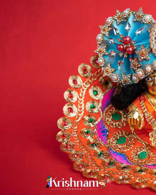 Orange Dress for Laddu Gopal (Pagdi Not Included) Lord of Universe