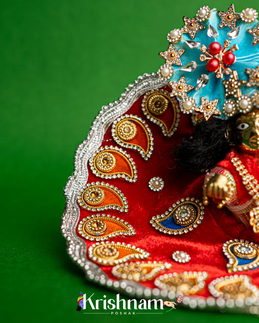 Red Soft Velvet Heavy Dress for Laddu Gopal (Patka Included & Pagdi Not Included) - Lord of Universe