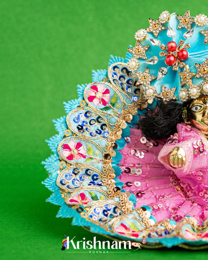 Pink Net Dress For Laddu Gopal (Without Pagdi ) - Krishnam Poshak