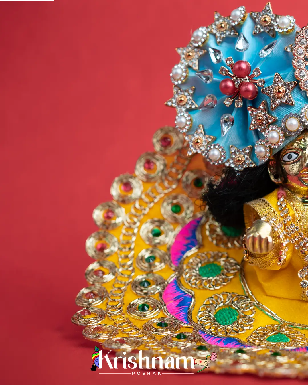 Yellow Dress for Laddu Gopal (Pagdi Not Included) Krishnam Poshak