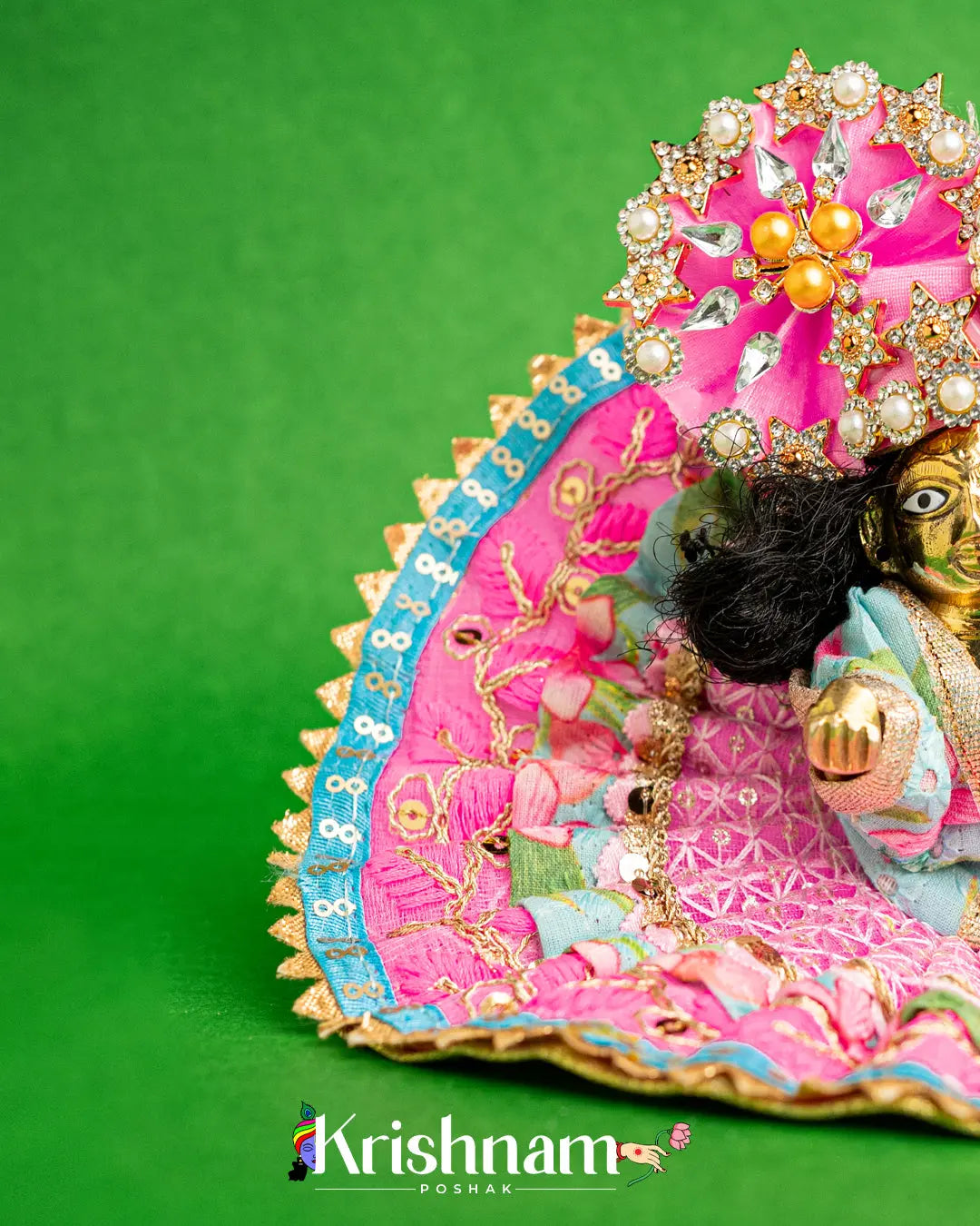 Cotton Baby Pink Dress For Laddu Gopal (Without Pagdi ) - Lord of Universe