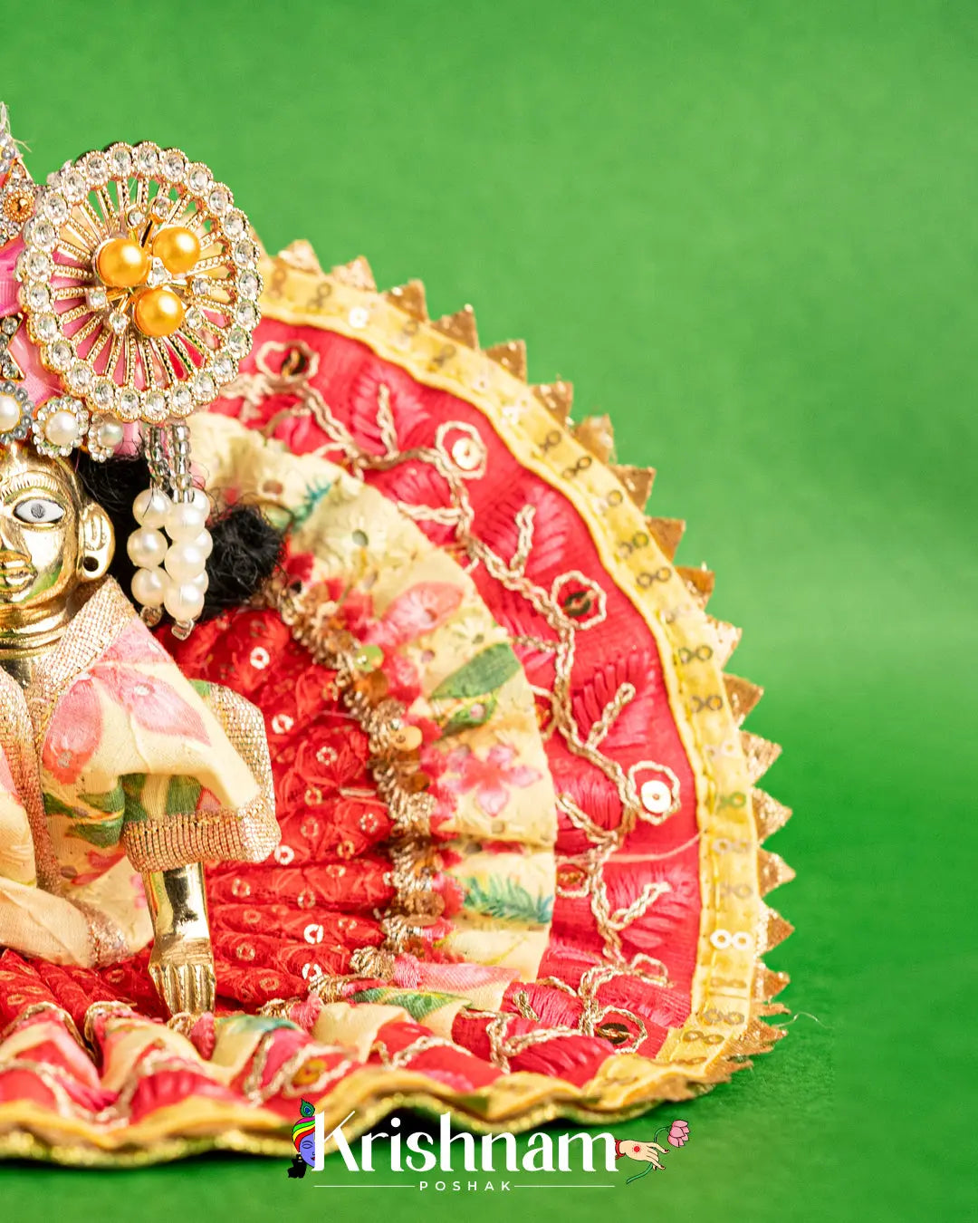 Cotton Red Dress For Laddu Gopal (Without Pagdi ) - Lord of Universe