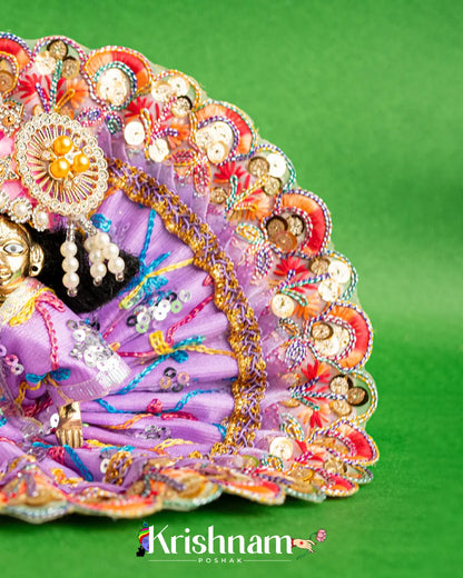 Net Purple Dress With Thread work For Laddu Gopal (Without Pagdi ) - Krishnam Poshak