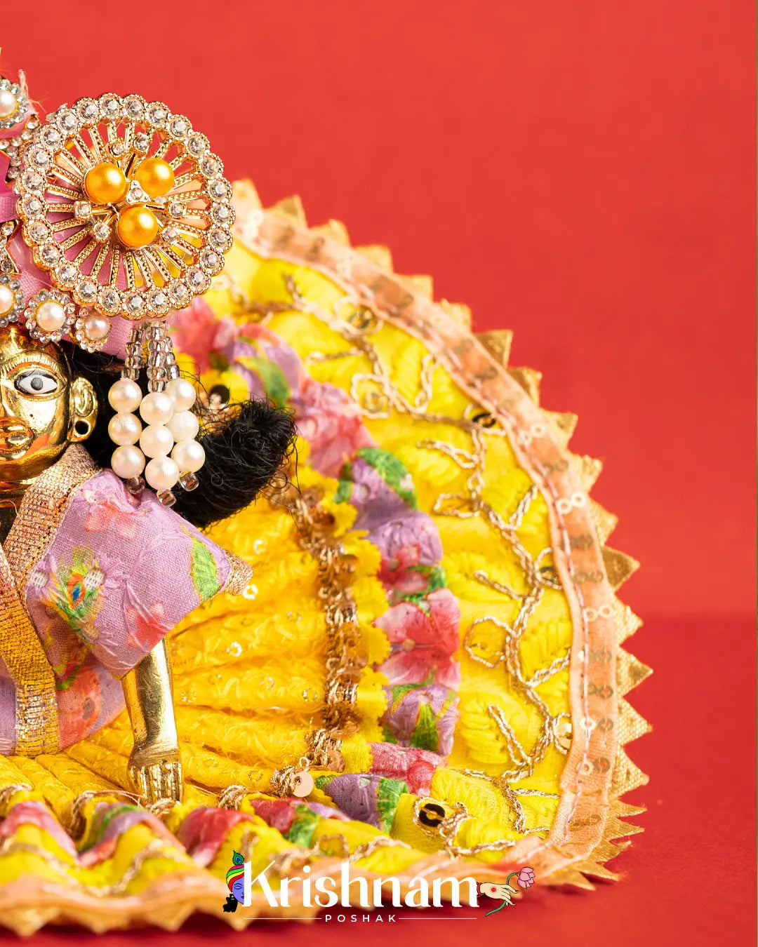 Cotton yellow Dress For Laddu Gopal (Without Pagdi ) - Lord of Universe