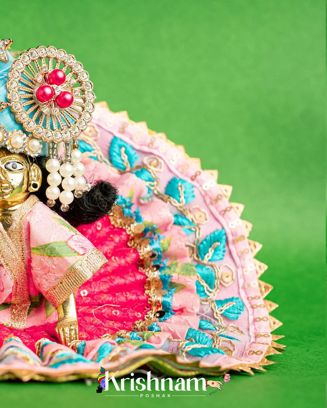 Cotton Pink  Dress For Laddu Gopal (Without Pagdi ) - Lord of Universe