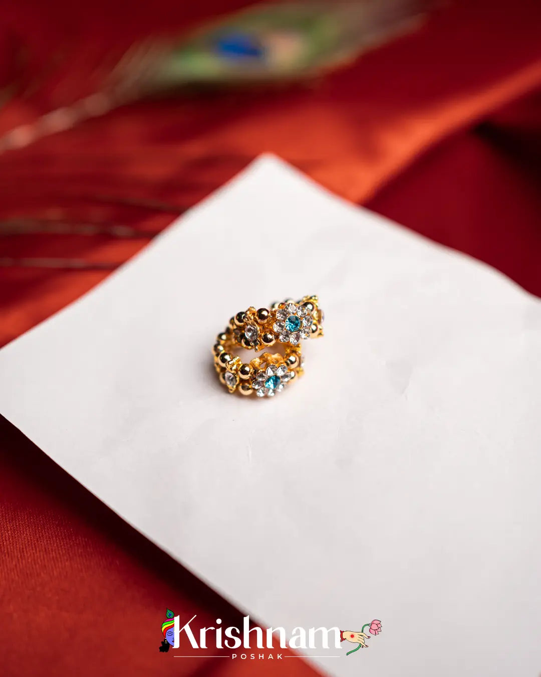 Kundan Kangan for Shree Radha ,Shree Krishna & Laddu Gopal Ji (Fits to Size 0to5) (1 Set) - Krishnam Poshak