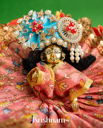 Red Floral Dress For Laddu Gopal (Without Pagdi ) - Krishnam Poshak