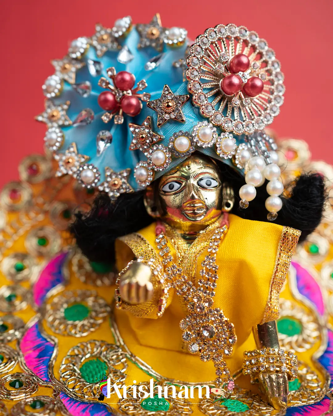 Yellow Dress for Laddu Gopal (Pagdi Not Included) Krishnam Poshak