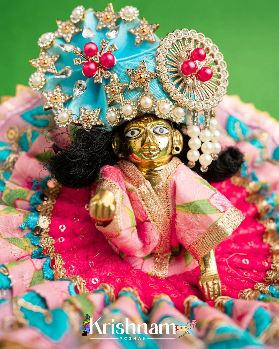 Cotton Pink Dress For Laddu Gopal (Without Pagdi ) - Lord of Universe