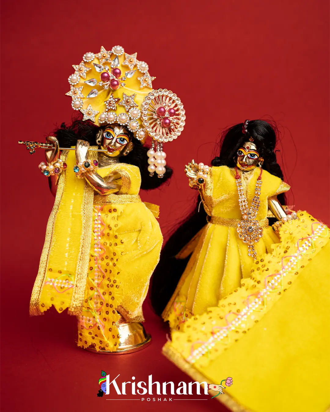 Soft Velvet Dress for Radha Krishna (Dress Only) (Different Colors) (Pagdi Not Included) - Krishnam Poshak