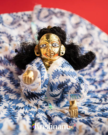 Soft Cotton Blue Dress For Laddu Gopal (Without Pagdi ) - Krishnam Poshak
