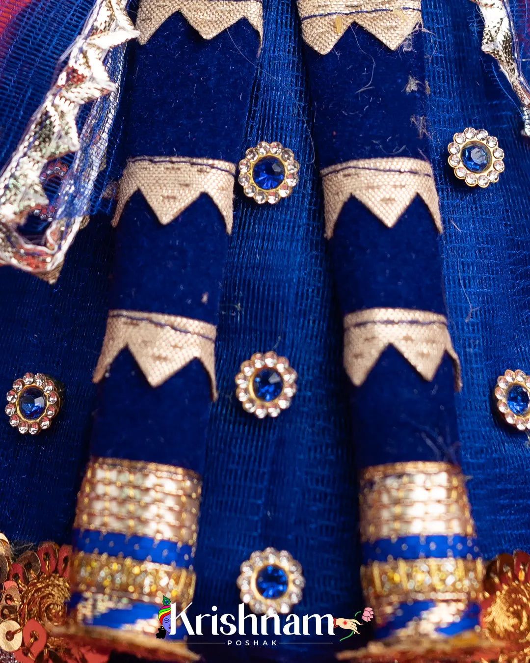"Navy Blue Radha Krishna Dress - Crafted with Love in Rajasthan" (Dress Only) (Pagdi & Bansuri Included) - Krishnam Poshak