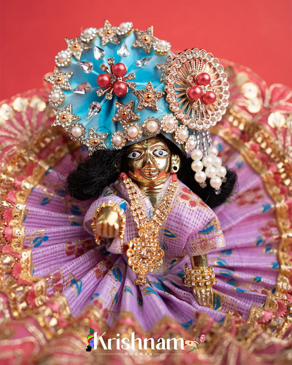 Purple Kota Doria Dress for Laddu Gopal (Pagdi Not Included) Krishnam Poshak