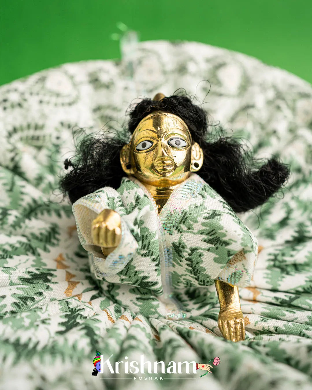 Soft Cotton Green Dress For Laddu Gopal (Without Pagdi ) - Krishnam Poshak