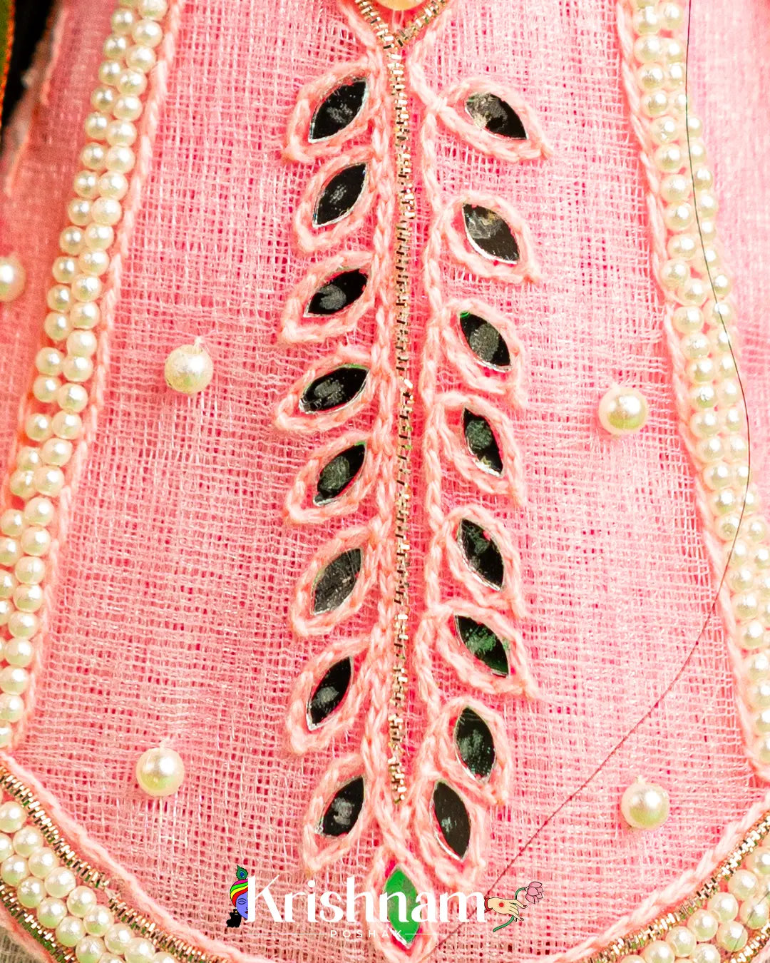 "Exquisite Handmade Baby Pink Radha Krishna Dresses - Crafted with Love in Kolkata" (Dress Only) (Pagdi Not Included) Lord of Universe