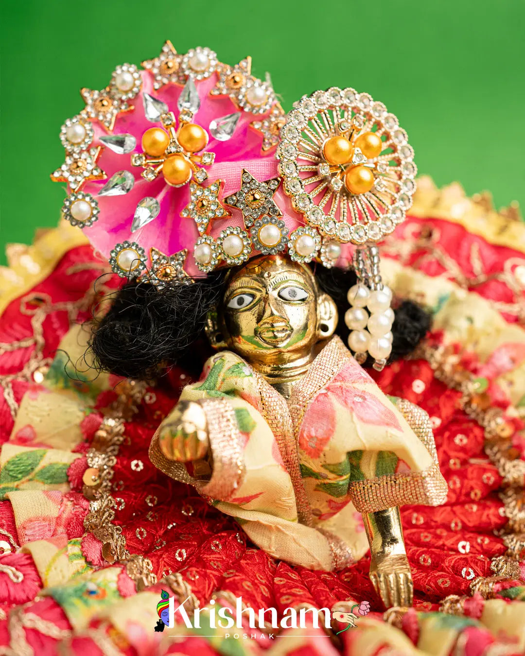 Cotton Red Dress For Laddu Gopal (Without Pagdi ) - Lord of Universe