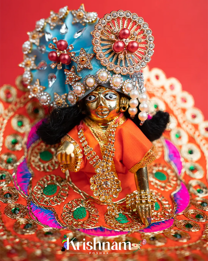 Orange Dress for Laddu Gopal (Pagdi Not Included) Krishnam Poshak