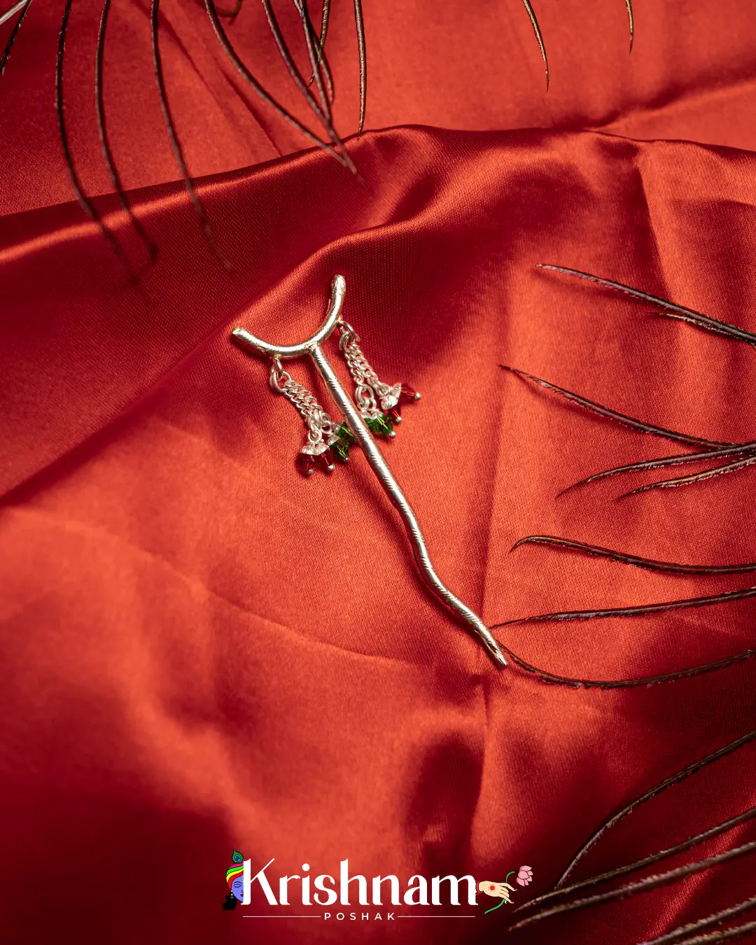 Silver Chadi / Lakuti for Lord Krishna (Diffrent Sizes) - Krishnam Poshak