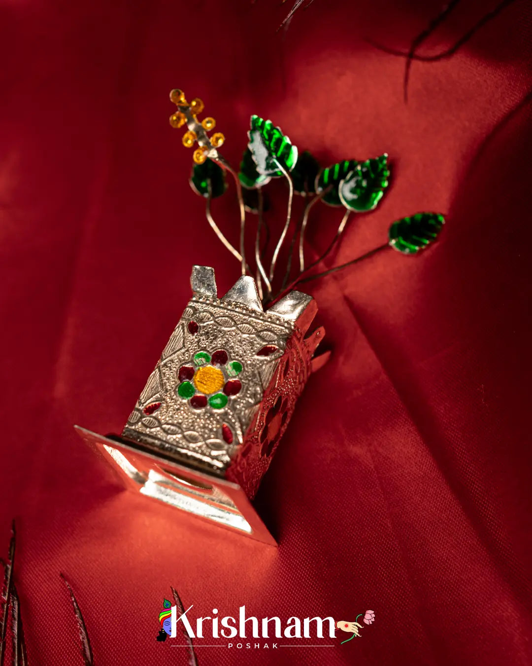 Pure Silver Tulsi Plant for Pooja/Worship and Gifting Purpose (20 Gram Approx) - Krishnam Poshak