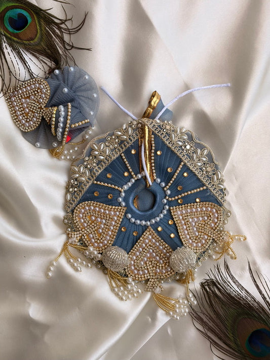 Grey Heavy dress for laddu gopal ji Krishnam Poshak