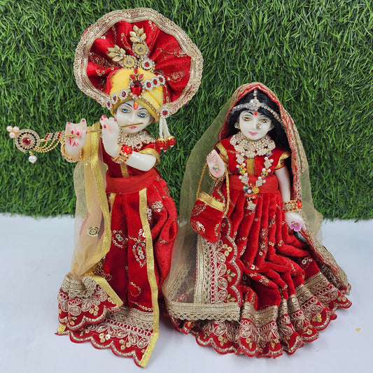 Red shanel dress for Radha Krishna(with purse)