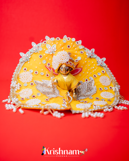 Yellow Lotus Heavy dress for laddu gopal ji Lord of Universe