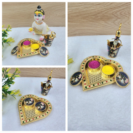 Holi Plate with balti pichkari For Laddu Gopal Ji Without colours